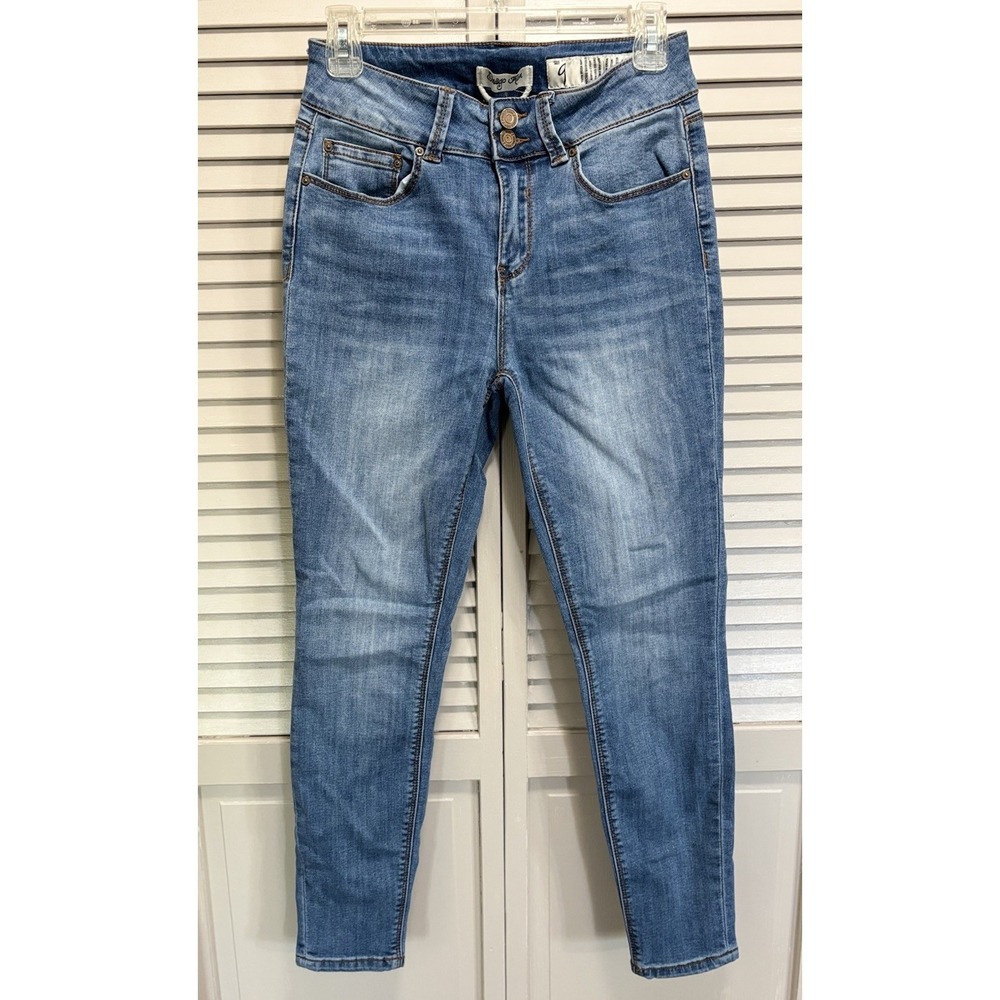 Indigo Rein Jeans‎ Skinny Light Wash Mid Rise Size 9 Pockets Boho Casual